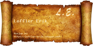 Leffler Erik névjegykártya